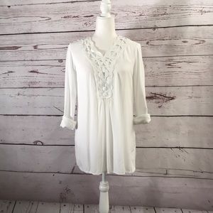 MAX STUDIO White Bohemian Blouse